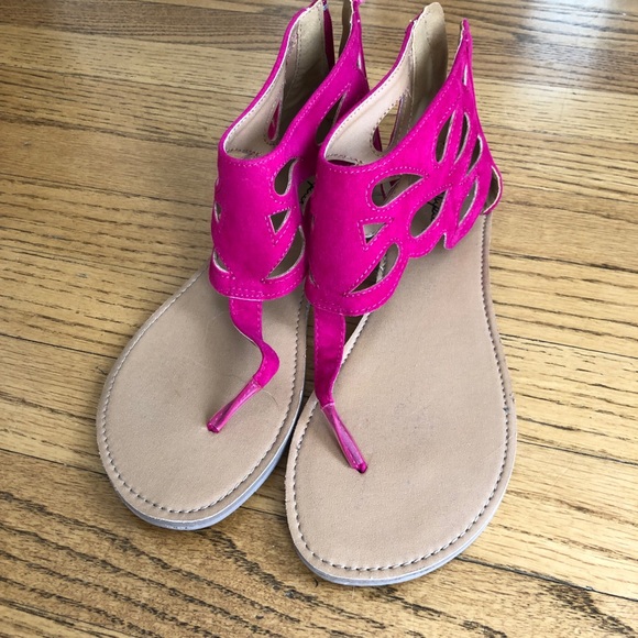 Hot Magenta Gladiator Style Sandals - Picture 3 of 6